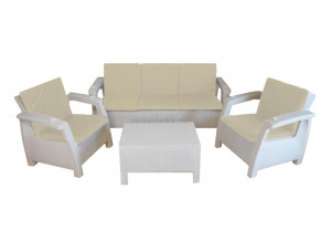 Комплект уличной мебели Yalta Premium Terrace Triple Set белый в Краснокамске - krasnokamsk.magazinmebel.ru | фото