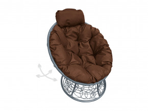 Кресло Папасан мини пружинка с ротангом коричневая подушка в Краснокамске - krasnokamsk.magazinmebel.ru | фото