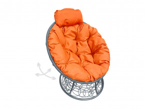 Кресло Папасан мини пружинка с ротангом оранжевая подушка в Краснокамске - krasnokamsk.magazinmebel.ru | фото