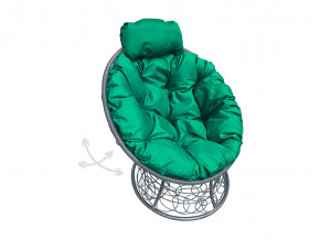 Кресло Папасан мини пружинка с ротангом зелёная подушка в Краснокамске - krasnokamsk.magazinmebel.ru | фото - изображение 1