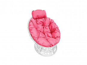 Кресло Папасан мини с ротангом розовая подушка в Краснокамске - krasnokamsk.magazinmebel.ru | фото