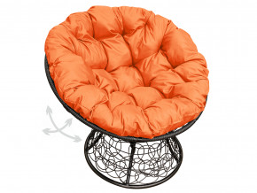 Кресло Папасан пружинка с ротангом оранжевая подушка в Краснокамске - krasnokamsk.magazinmebel.ru | фото