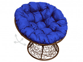Кресло Папасан пружинка с ротангом синяя подушка в Краснокамске - krasnokamsk.magazinmebel.ru | фото