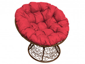 Кресло Папасан с ротангом красная подушка в Краснокамске - krasnokamsk.magazinmebel.ru | фото