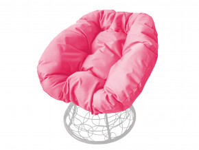Кресло Пончик с ротангом розовая подушка в Краснокамске - krasnokamsk.magazinmebel.ru | фото