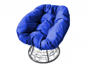 Кресло Пончик с ротангом синяя подушка в Краснокамске - krasnokamsk.magazinmebel.ru | фото