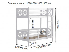 Кровать 2-х ярусная Аист-2 Классика белый 1600х800 мм в Краснокамске - krasnokamsk.magazinmebel.ru | фото - изображение 2