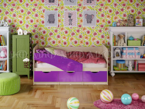 Кровать Бабочки 1600 Фиолетовый металлик в Краснокамске - krasnokamsk.magazinmebel.ru | фото