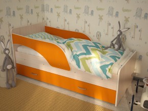 Кровать детская Максимка млечный дуб-оранж в Краснокамске - krasnokamsk.magazinmebel.ru | фото