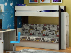 Кровать двухъярусная Карамель 75 венге ткань биг бен в Краснокамске - krasnokamsk.magazinmebel.ru | фото