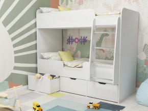 Кровать двухъярусная Малыш двойняшка белый в Краснокамске - krasnokamsk.magazinmebel.ru | фото - изображение 1