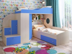 Кровать Кадет 2 Дуб молочный-голубой в Краснокамске - krasnokamsk.magazinmebel.ru | фото