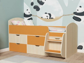 Кровать Малыш-7 Дуб-Оранжевый в Краснокамске - krasnokamsk.magazinmebel.ru | фото
