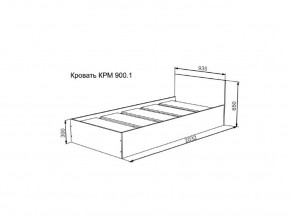 Кровать Мори КРМ 900.1 графит в Краснокамске - krasnokamsk.magazinmebel.ru | фото - изображение 2