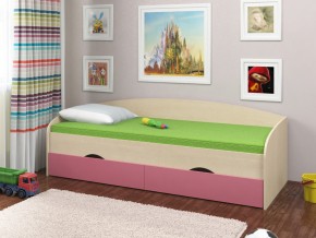 Кровать Соня 2 дуб молочный-розовый в Краснокамске - krasnokamsk.magazinmebel.ru | фото