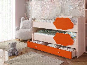 Кровать Соник с ящиком млечный дуб-оранж в Краснокамске - krasnokamsk.magazinmebel.ru | фото