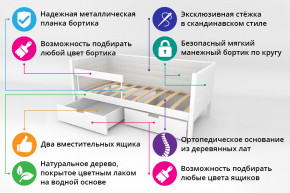 Кровать-тахта Svogen мягкая с ящиками и бортиком с фото белый/барашки в Краснокамске - krasnokamsk.magazinmebel.ru | фото - изображение 2