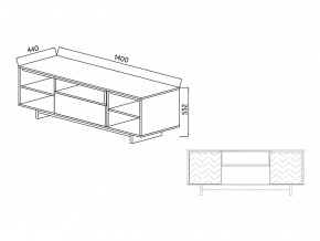 Тумба для ТВА Moderno-1400 Ф1 в Краснокамске - krasnokamsk.magazinmebel.ru | фото - изображение 2